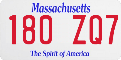 MA license plate 180ZQ7