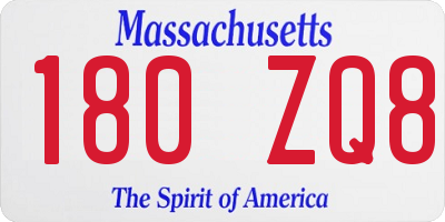 MA license plate 180ZQ8