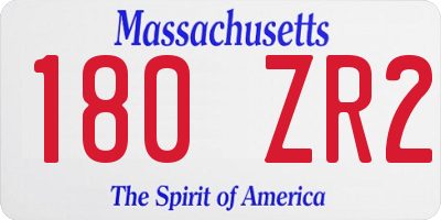 MA license plate 180ZR2