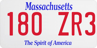 MA license plate 180ZR3