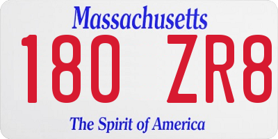 MA license plate 180ZR8