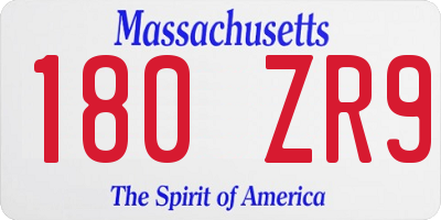 MA license plate 180ZR9