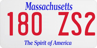 MA license plate 180ZS2