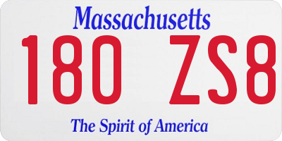 MA license plate 180ZS8
