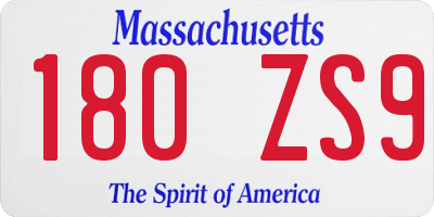 MA license plate 180ZS9