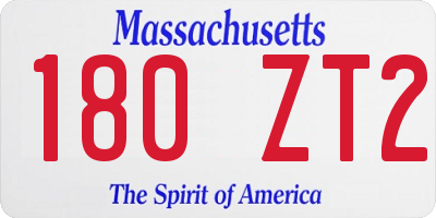 MA license plate 180ZT2