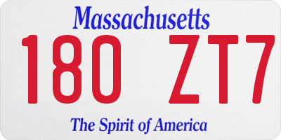 MA license plate 180ZT7