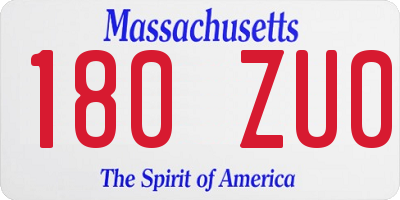 MA license plate 180ZU0