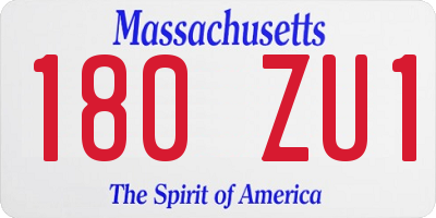 MA license plate 180ZU1