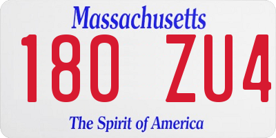 MA license plate 180ZU4
