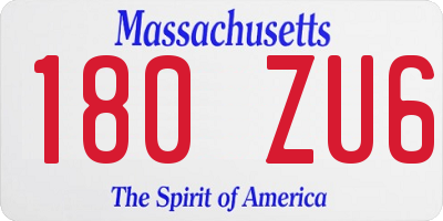 MA license plate 180ZU6