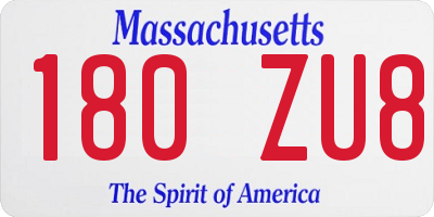 MA license plate 180ZU8