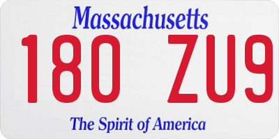 MA license plate 180ZU9