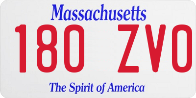 MA license plate 180ZV0