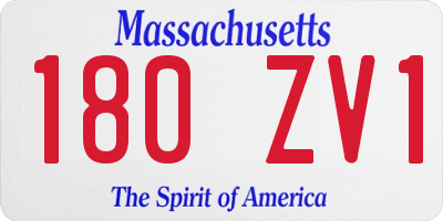 MA license plate 180ZV1