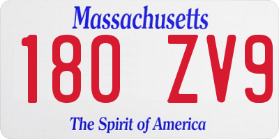 MA license plate 180ZV9