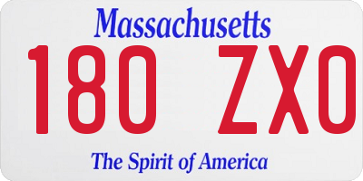 MA license plate 180ZX0