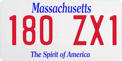 MA license plate 180ZX1