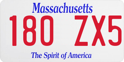 MA license plate 180ZX5