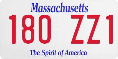 MA license plate 180ZZ1