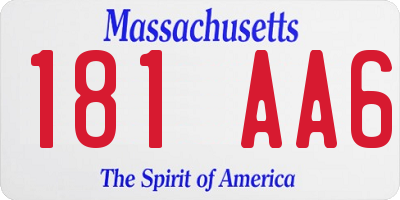 MA license plate 181AA6