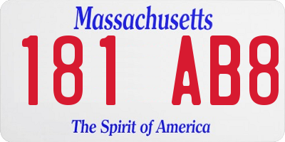 MA license plate 181AB8