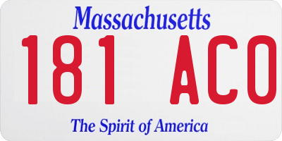 MA license plate 181AC0