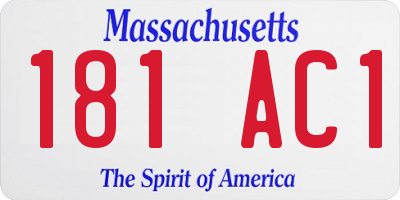 MA license plate 181AC1