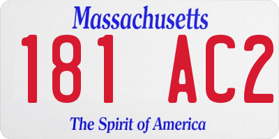 MA license plate 181AC2