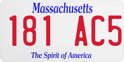 MA license plate 181AC5