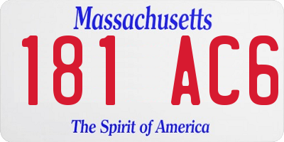 MA license plate 181AC6