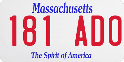 MA license plate 181AD0