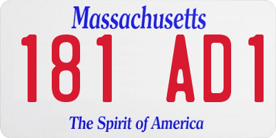 MA license plate 181AD1