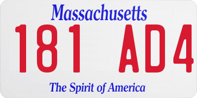 MA license plate 181AD4