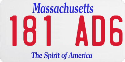 MA license plate 181AD6
