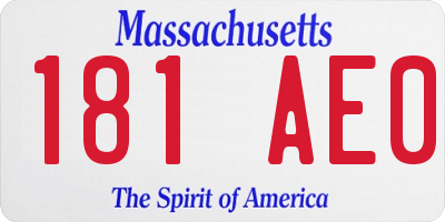 MA license plate 181AE0