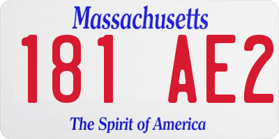 MA license plate 181AE2