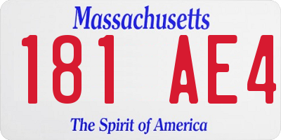 MA license plate 181AE4