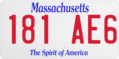 MA license plate 181AE6