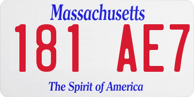 MA license plate 181AE7