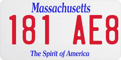 MA license plate 181AE8