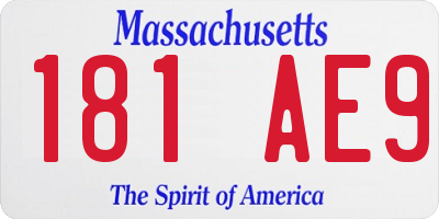 MA license plate 181AE9