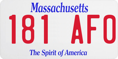 MA license plate 181AF0