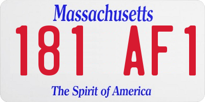 MA license plate 181AF1