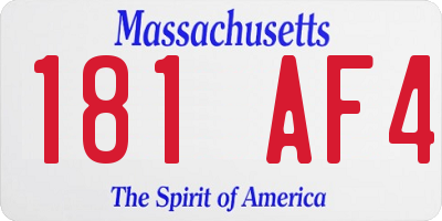 MA license plate 181AF4
