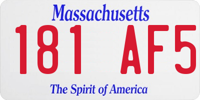 MA license plate 181AF5