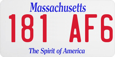 MA license plate 181AF6