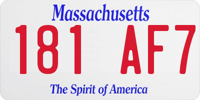 MA license plate 181AF7