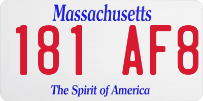 MA license plate 181AF8