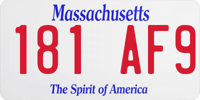MA license plate 181AF9